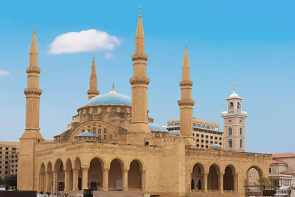 Mohammad Al Amin Mosque in Lebanon منارات مضئية في آسيا